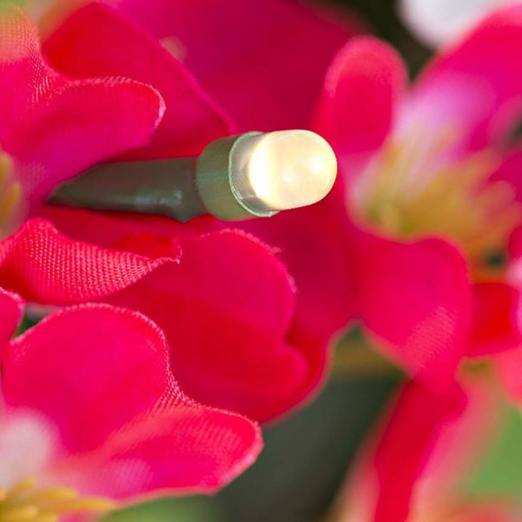 Plow & Hearth Light-Up Geranium Hanging Basket Arrangement - Picture 5 of 6
